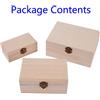 Not specified 1/3pcs Legno Solido Casa Tinta Unita IN Legno Quadrato Cardine Valigetta Scatole