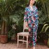 Donna Giapponese Simil Seta Yukata Kimono Accappatoio Biancheria da Notte