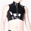 Gilet Corsetto Gay Lucido Zip Uomo Camisola Corto In Finta Latex Hot Dance Club