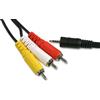 PRO SIGNAL - Spina jack da 2,5 mm a 4 poli a 3 connettori fono (RCA), 3 m nero