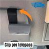 Clip Aletta Parasole per Telepass - Supporto Auto per Tessera Telepedaggio