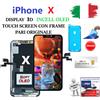 Apple IPHONE X ( 10 ) DISPLAY " SOFT OLED " TOUCH SCREEN FRAME PARI ORIGINALE