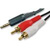 PRO SIGNAL Cavo Audio Stereo Jack 3.5mm a 2 RCA, 3m Nero