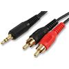 Pro Signal Cavo Audio 3.5mm Jack Stereo a 2 RCA, 3m Nero