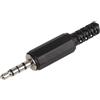PRO SIGNAL Spinotto Jack 3.5mm 4 Poli, Contatti Nichelati