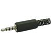 MULTICOMP PRO Spinotto Jack 3,5mm 4 Poli, Nero, Montaggio su Cavo