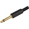 PRO SIGNAL Connettore Jack Mono 6.35mm Dorato, 2-Poli