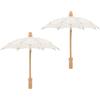 2 Pcs Ombrello Da Sposa Matrimonio Ombrellino Parasole Parasolo Decorativo