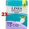 Lines 2 X Lines Specialist Sagomato Super/maxi 12 Pezzi - Dispositivo Medico Ce Class