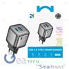 NCC CARICABATTERIE DA RETE 45W USB-A+C FAST CHARGER POWER CD-0202EU NERO