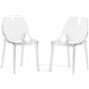 Siediti Fuori e Dentro Set 2/4 Sedie Policarbonato Trasparente Cucina Impilabili Design Moderno LUCE