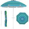 RELAX4LIFE Ombrellone da Spiaggia diametro 220 cm con Vassoio Ombrellone da Mare