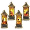 4 Pezzi Lanterna LED Vintage Natalizia - Lanterne Natalizie Senza Fuoco Da Appen