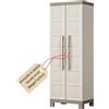 EffeDecor ARMADIO IN RESINA CON RIPIANI BASSO PORTASCOPE TUTTOPIANI BEIGE DA ESTERNO