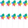 10 Pcs Mulino A Vento Da Prato Per Bambini Girandola Giardino Gioche Colorate