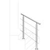 AICA ITALY Ringhiera Balaustra Corrimano in acciaio inox 304 spazzolato 3 barre trasversali