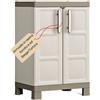 EffeDecor ARMADIO IN RESINA CON RIPIANI BASSO PORTASCOPE TUTTOPIANI BEIGE DA ESTERNO