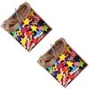 57pcs box imballaggio a forma di stella a forma di legno clip a corda di canapa