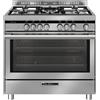Glem Gas Cucina a Gas 5 Fuochi Forno Multifunzione Grill 90x60 cm Inox ST96TMI Glem Gas