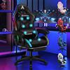Sedia Da Gioco Con Massaggio a 8 Punti, Luce LED RGB a 12 Colori, Sedia Da Uffic