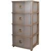 BELLI E FORTI Cassettiera Pratika Plus 4 Cassetti Tortora 37,5 x 37 x 80 cm