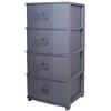 BELLI E FORTI Cassettiera Pratika Kool 4 Cassetti Grigio 37,5 x 37 x 80 cm