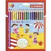 STABILO Pastelli Trio Thick Triangolari 18 Colori Assortiti con Temperamatite