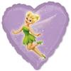 STREET TREATS Pallone mylar TINKER BELL Trilly di Peter Pan 45cm - sagoma cuore lilla- gonfiab