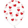 PartyDeco 10 PALLONCINI in lattice TRASPARENTE con POIS a cuore ROSSO
