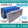 Beghelli 12 PEZZI LAMPADA EMERGENZA BEGHELLI 1499/24 LED 24W PIU' SCATOLA INCASSO