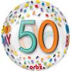 ANAGRAM Palloncino BUBBLES numero 50 Anni - Pallone ORBZ tondo Trasparente 40cm