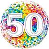QUALATEX Palloncino foil mylar 50 ANNI fantasia coriandoli - 46 cm