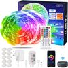 Striscia LED Wifi 30M(2×15M) 24V 5050 RGB, Sincronizzazione Musicale Controllata