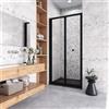 AICA ITALY H.185CM BOX DOCCIA NICCHIA PORTA SOFFIETTO VETRO 5MM PROFILO NERO OPACO 70-90CM
