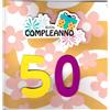 ITALIAN JOY Biglietto auguri MUSICALE Compleanno 50 ANNI fiori - Biglietto augurale SONORO