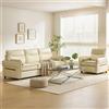 DecHome Divano Stile Moderno 3 Posti in Ecopelle Dimensioni 190x83x90 cm Beige DecHome