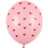PartyDeco 10 PALLONCINI in lattice ROSA con CUORI ROSSI