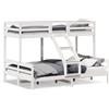 vidaXL Letto a Castello 90x200/140x200cm Bianco Legno Massello di Pino
