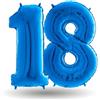 Dream's Party Pallone compleanno numero 18 anni Blu 101cm palloncini gonfiabile aria, ELIO