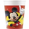 DECORATA PARTY 8 Bicchieri TOPOLINO 200ml - addobbo decoro tavolo torta - festa per bambini