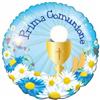 BALLOON FANTASY Pallone PALLONCINO mini shape in foil MYLAR Prima COMUNIONE celeste - 25cm
