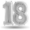 Dream's Party Pallone compleanno numero 18 anni Argento 101cm palloncini gonfiabile aria, ELIO