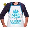 DOR il GREMBIULE per l'ADDIO al CELIBATO - KEEP CALM and LO SPOSO SONO IO! gadget u