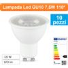 V-TAC 10PZ LAMPADINA FARETTO LED V-TAC GU10 7,5 WATT 110° 610LM PAR16