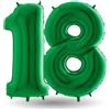 Dream's Party Pallone compleanno numero 18 anni Verde 101cm palloncini gonfiabile aria, ELIO