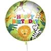 DECORATA PARTY Pallone GIUNGLA happy birthday - palloncino in foil Mylar gonfiabile ad aria o e