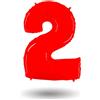 Dream's Party Pallone compleanno numero 2 anni Rosso 101cm palloncini gonfiabile aria, ELIO