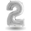Dream's Party Pallone compleanno numero 2 anni Argento 101cm palloncini gonfiabile aria, ELIO