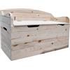 EffeDecor Cassapanca Baule Contenitore in Legno con Schienale da Interno Esterno 100 cm