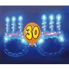 DOR Occhiali a led LUMINOSI di COMPLEANNO 30 ANNI a forma di TORTA